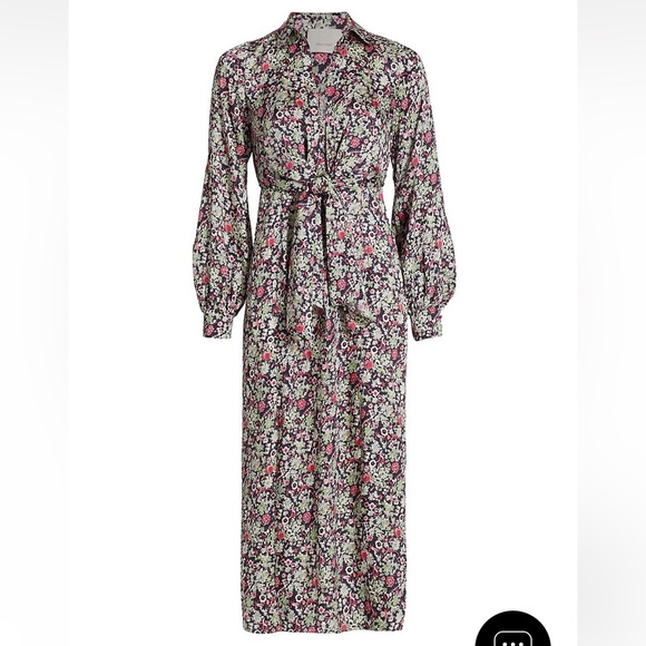 Cinq a Sept Quin Floral Midi Dress Size 10 NWT - Picture 16 of 16